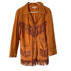Arnhem Cognac Brown Fringe Suede Jacket size 10